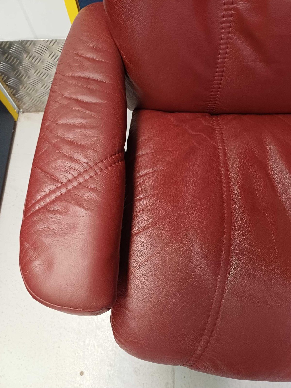 Ekornes Stressless Grey Leather Swivel Recliner Armchair & Footstool photo for sale