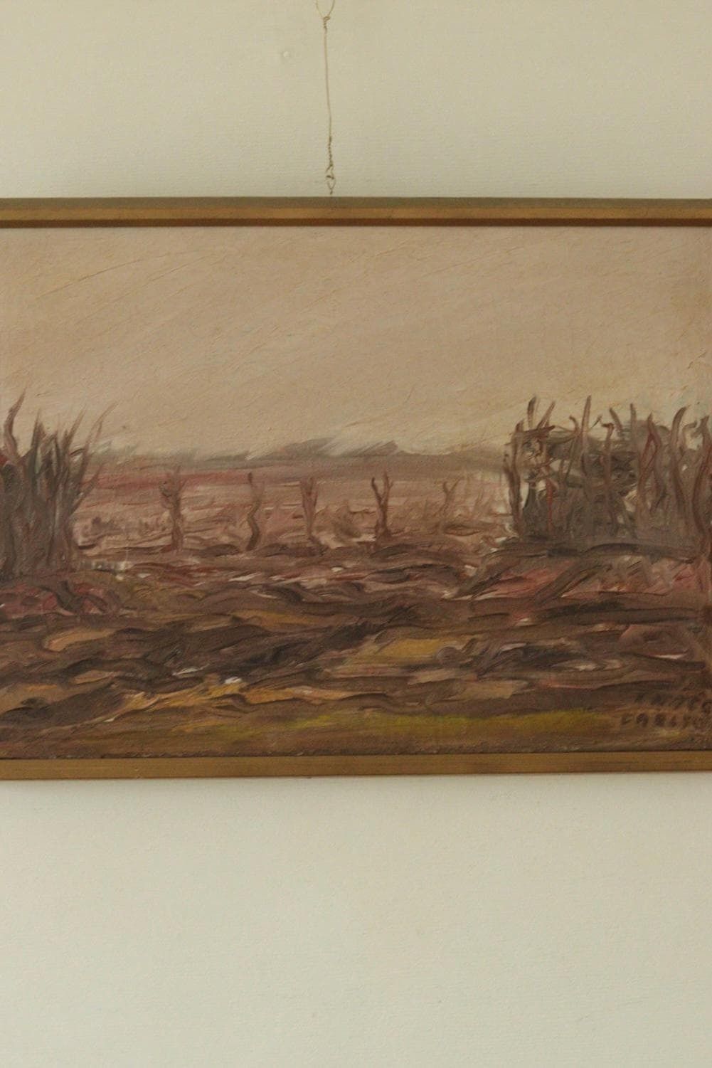 Original Swedish Mid Century Oil On Panel – “Borås” By Thage Carlson – Framed | 48 X 35 Cm (18.9 X 13.8 In) photo for sale