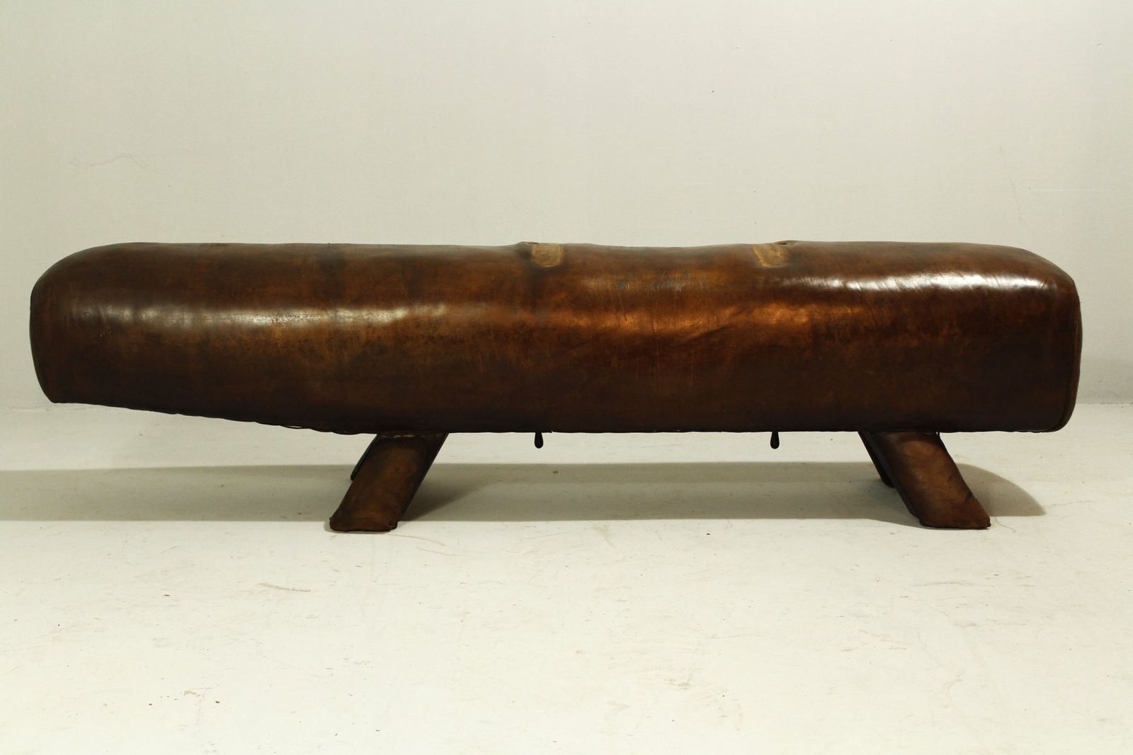 Vintage Leather Gym Pommel Horse Bench, 1900s photo furniture