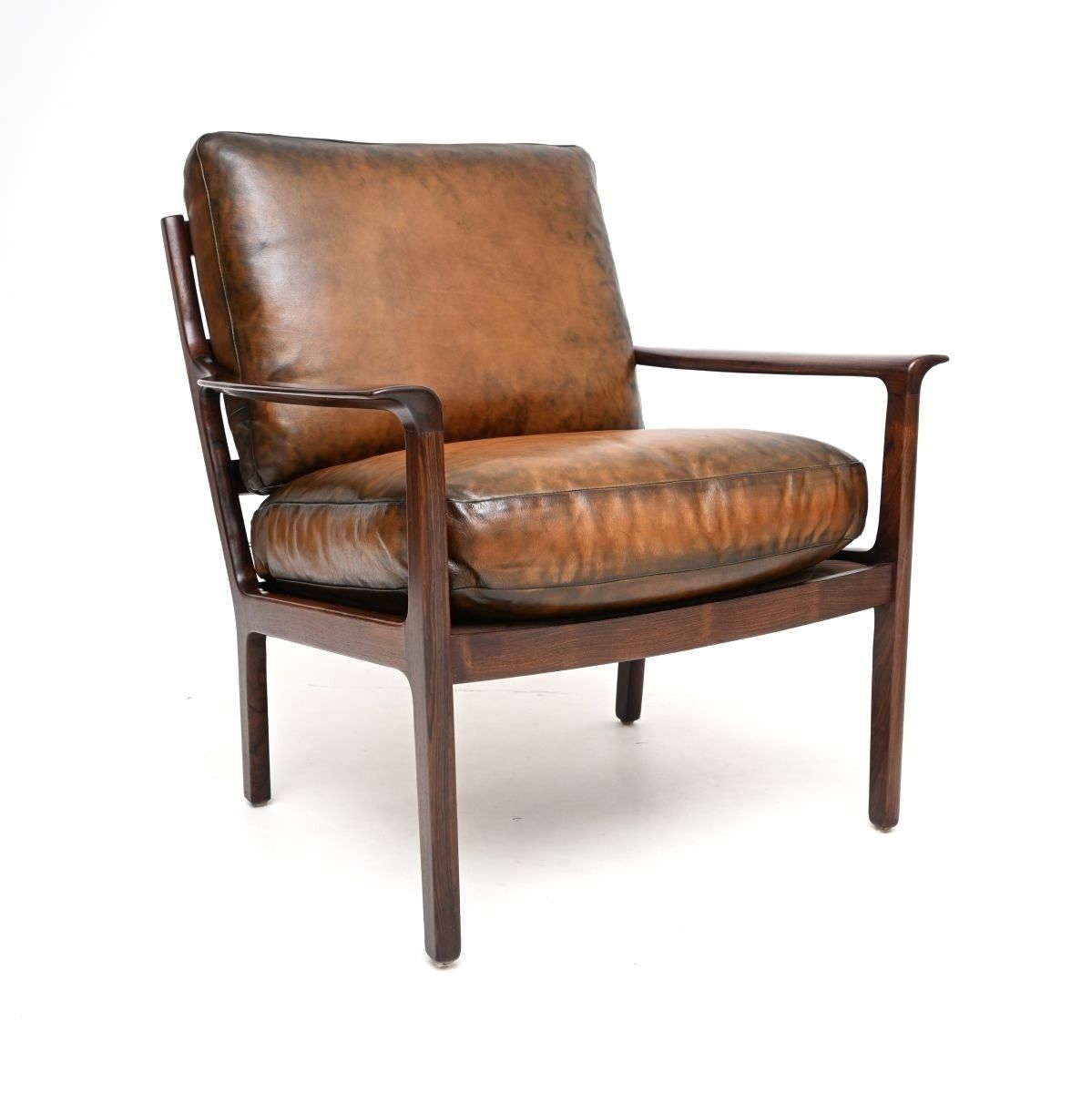 Pair Of Vintage Scandinavian Rosewood And Leather Armchairs By Frederik Kayser photo 6435.0