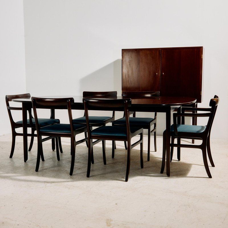 Rungstedlund Mahogany Dining Set By Ole Wanscher For Poul Jeppesen Møbelfabrik, 1960s, Set Of 8 photo furniture