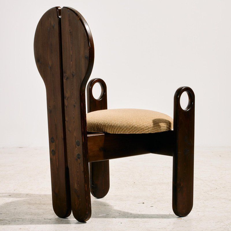 photo vinterior Hungarian Pine Dining Set By Mária Szedleczky, 1970s, Set Of 5