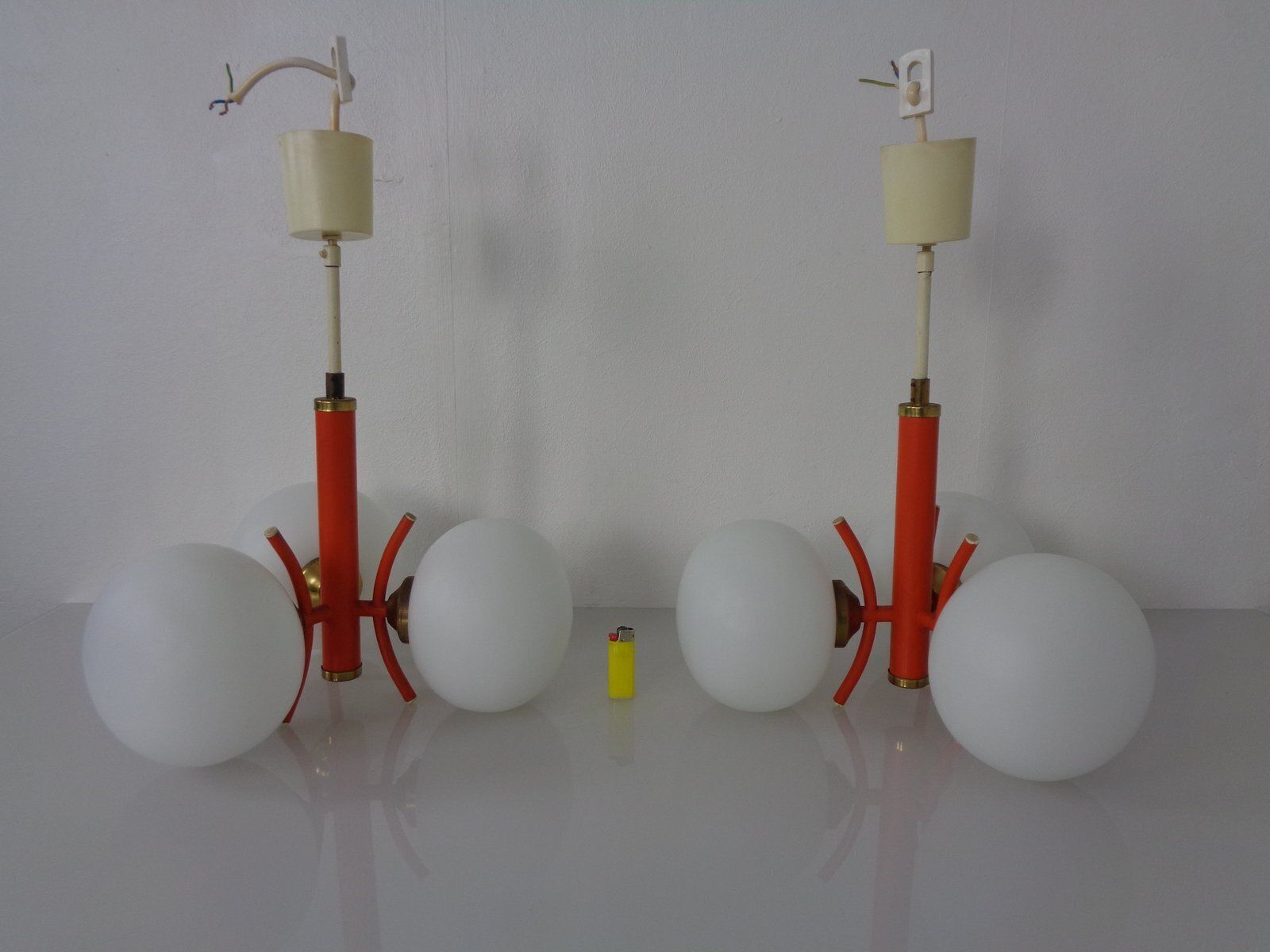 photo vinterior Space Age Sputnik Ceiling Lamps With Glasses By Richard Essig, Germany, 1970s, Set Of 2