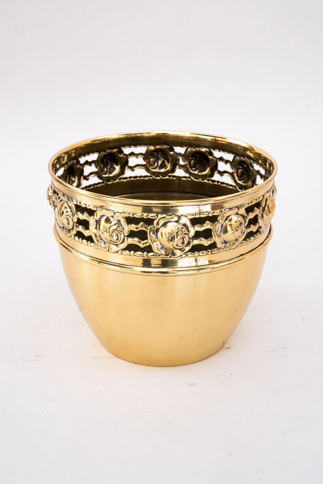 Jugendstil Argentor Floral Brass Flower Pot Vienna Around 1908 photo furniture
