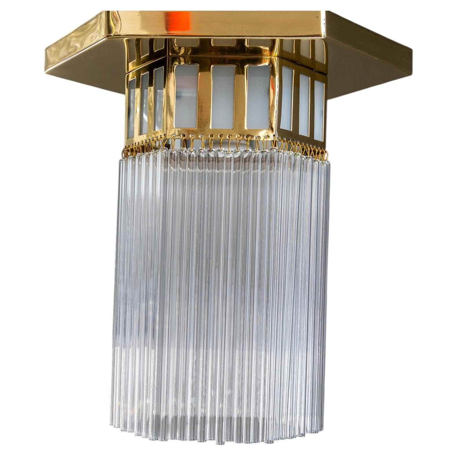 Art Deco Ceiling Lamp With Opal Glasses And Glass Sticks Vienna Around 1920s