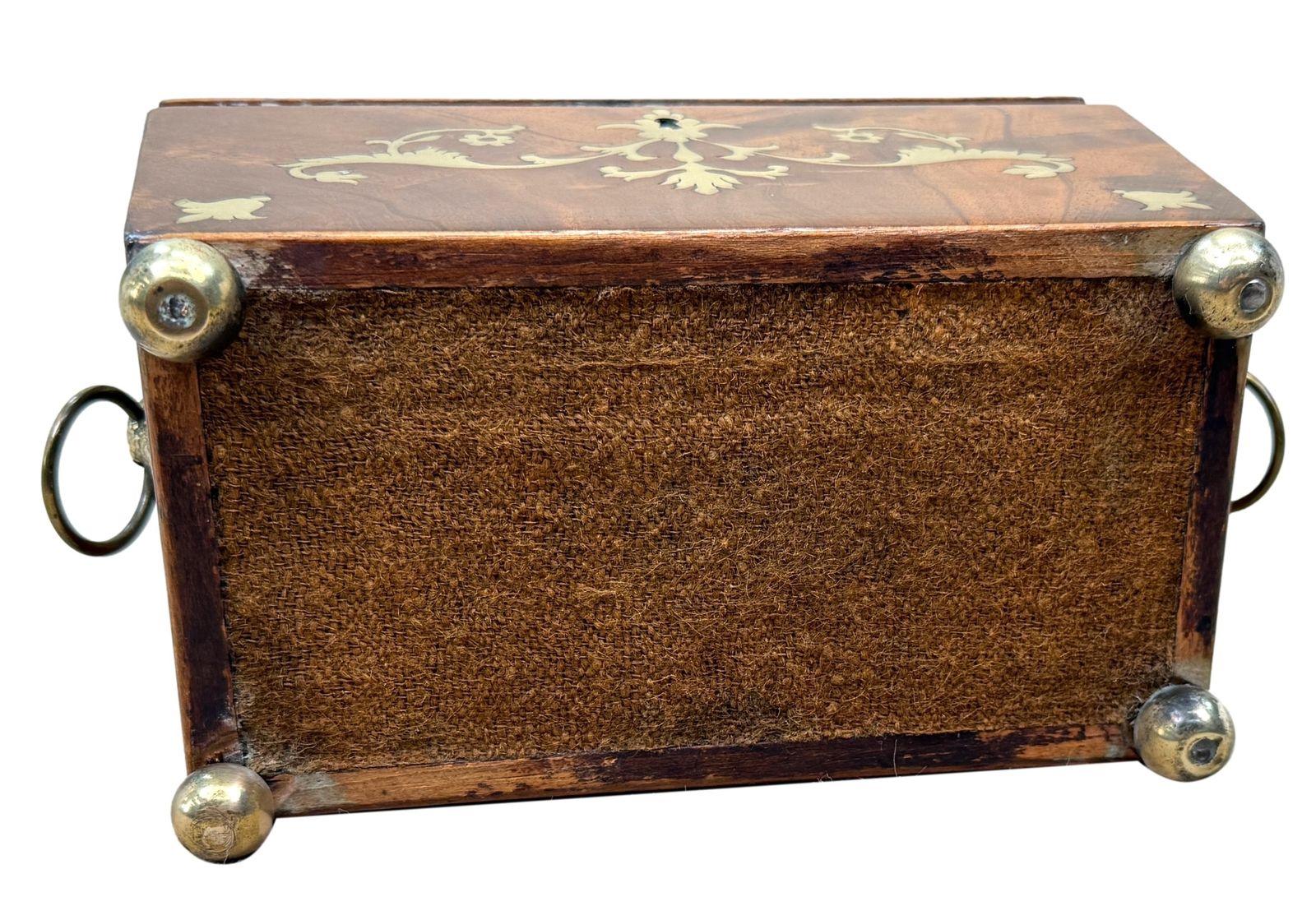Home Decor Regency Mahogany 19th Century Brass Inlaid Tea Caddy (England, Circa 1815) photo