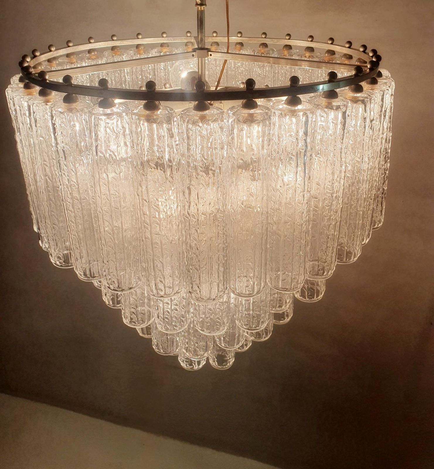 Italian Mid Century Chandelier, Murano Glass, 10 Bulbs, 1965, Italy photo 2940.0
