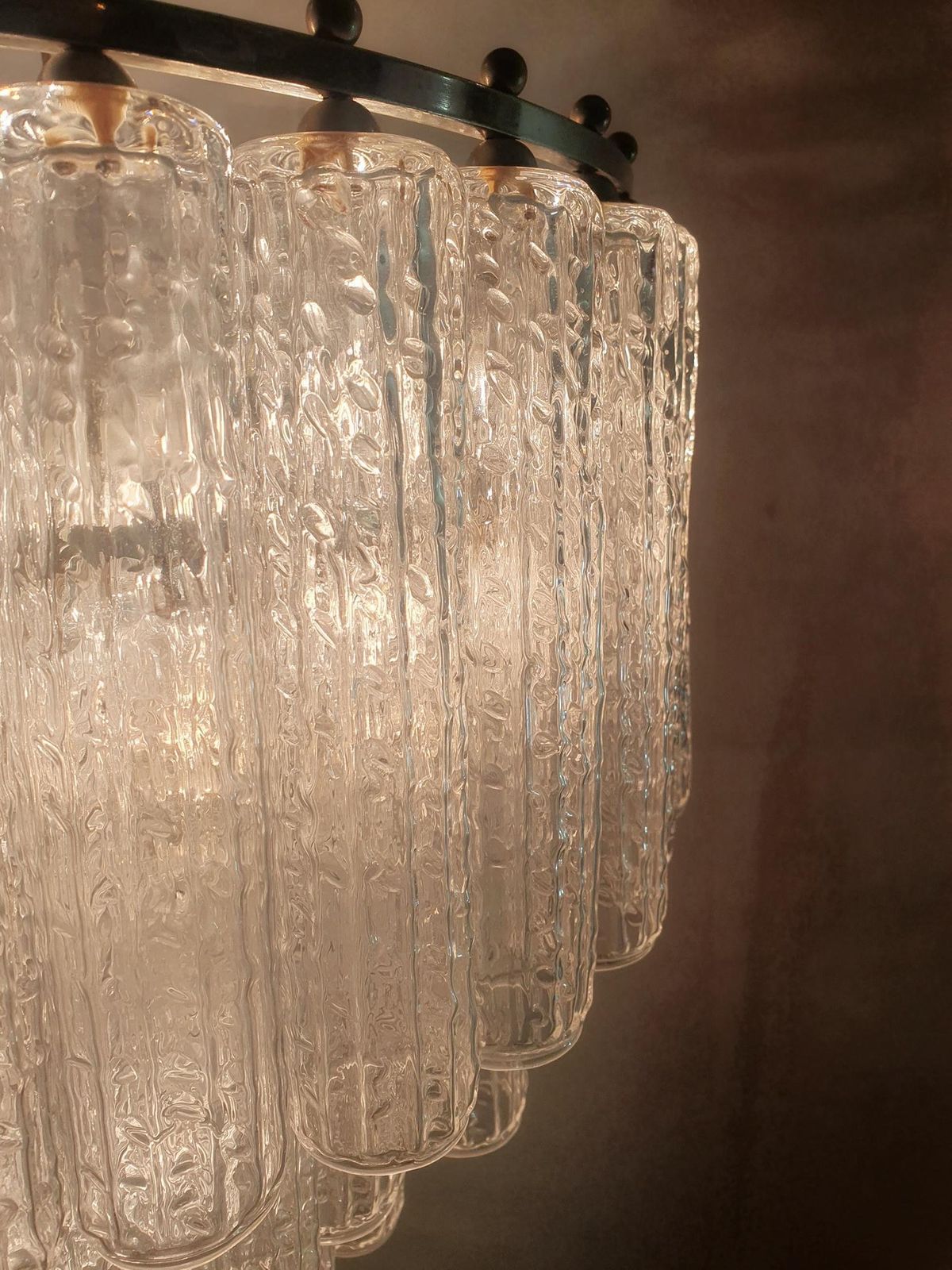 Italian Mid Century Chandelier, Murano Glass, 10 Bulbs, 1965, Italy photo vintage
