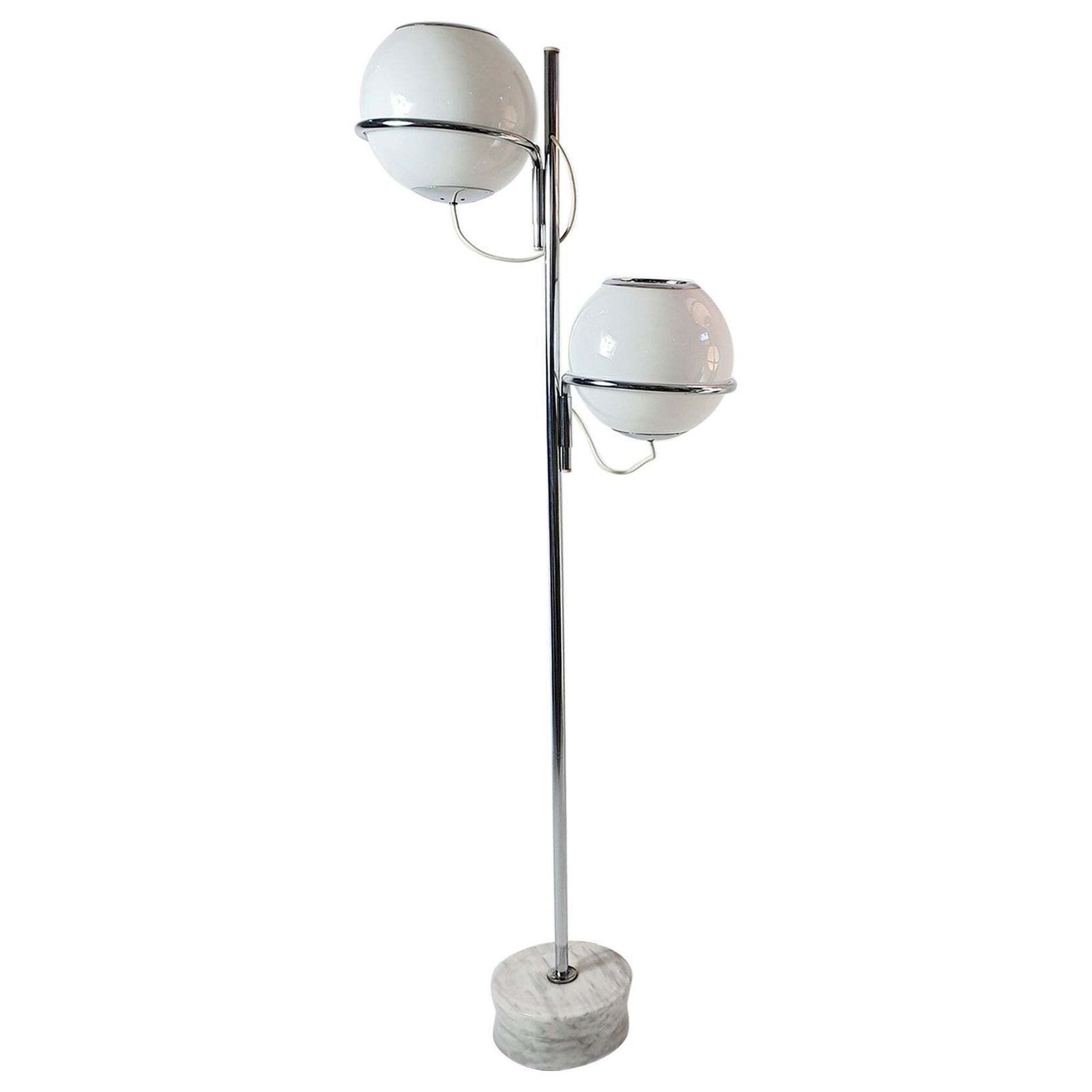 Gino Sarfatti Model 1094 Floor Lamp, Marble & Chrome, Italy 1969