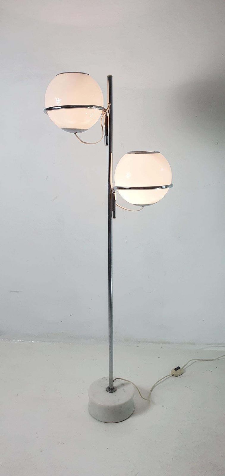 Gino Sarfatti Model 1094 Floor Lamp, Marble & Chrome, Italy 1969 photo for sale