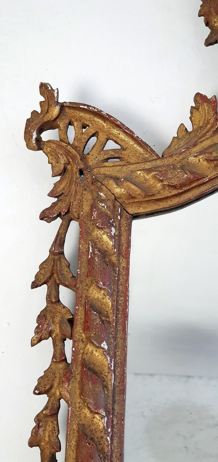 photo furniture Italian Regency Overmantle Mirror, Hand Carved Wood & Stucco, 1930s