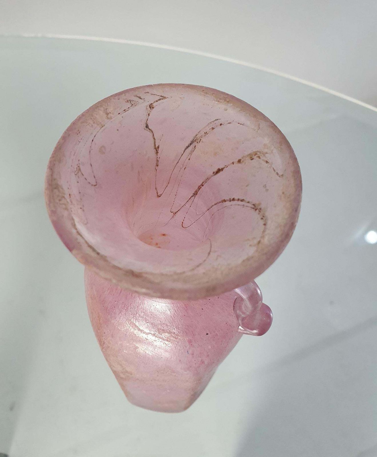 Pink Iridescent Scavo Vase By Archimede Seguso, Murano, 1950s photo 659.0