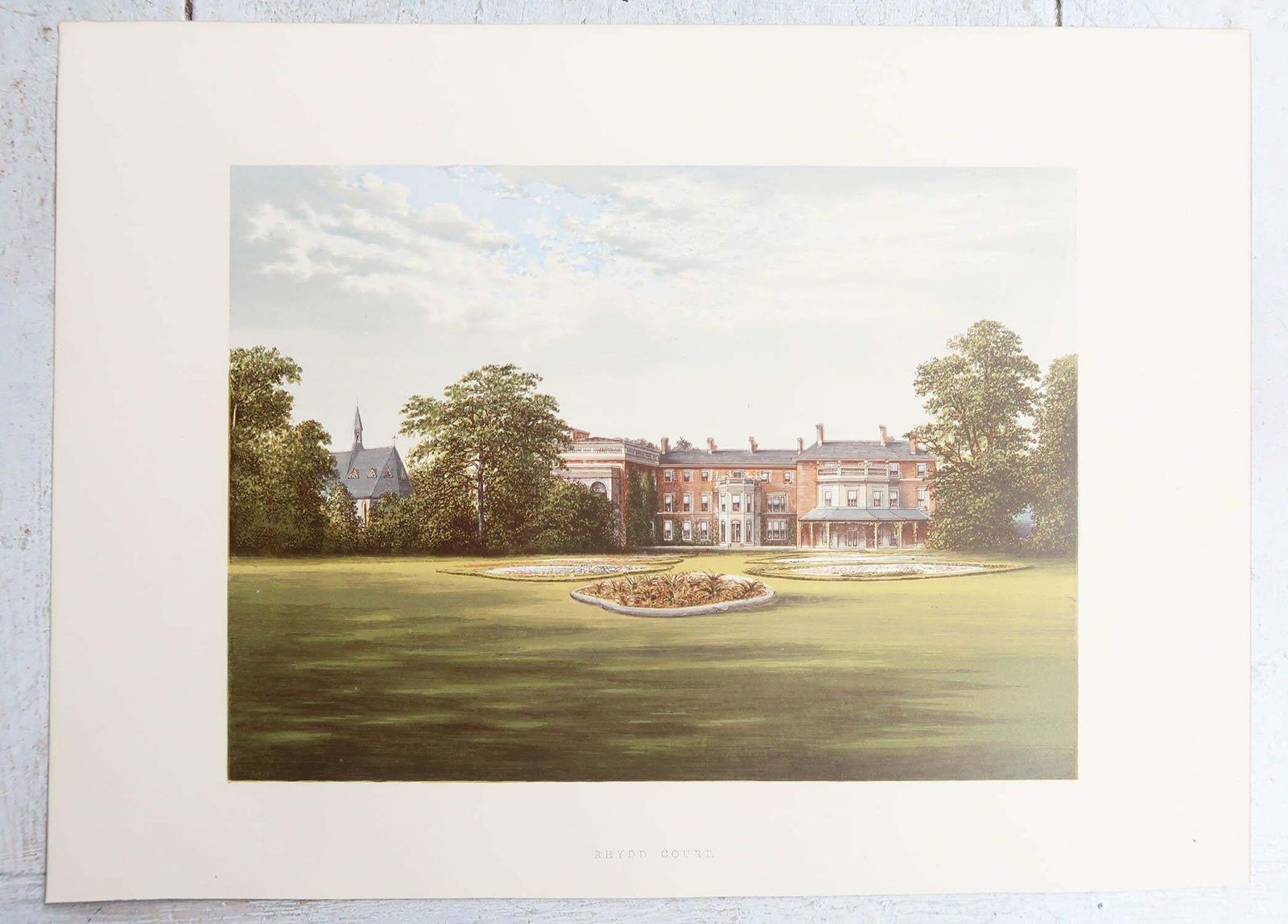 photo vinterior Set Of 12 Antique Prints Of English Country Houses And Gardens, C.1880