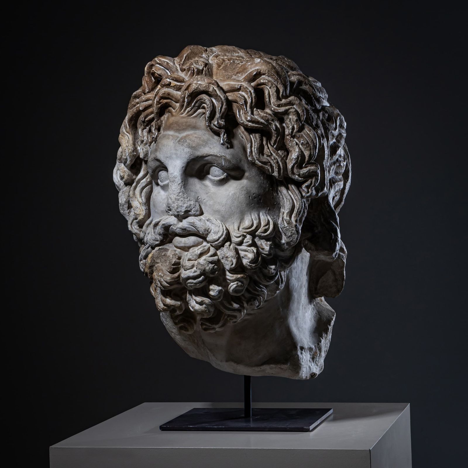 Head Of Asclepius, Modern Plaster Cast After The Antique, 21st Century photo for sale