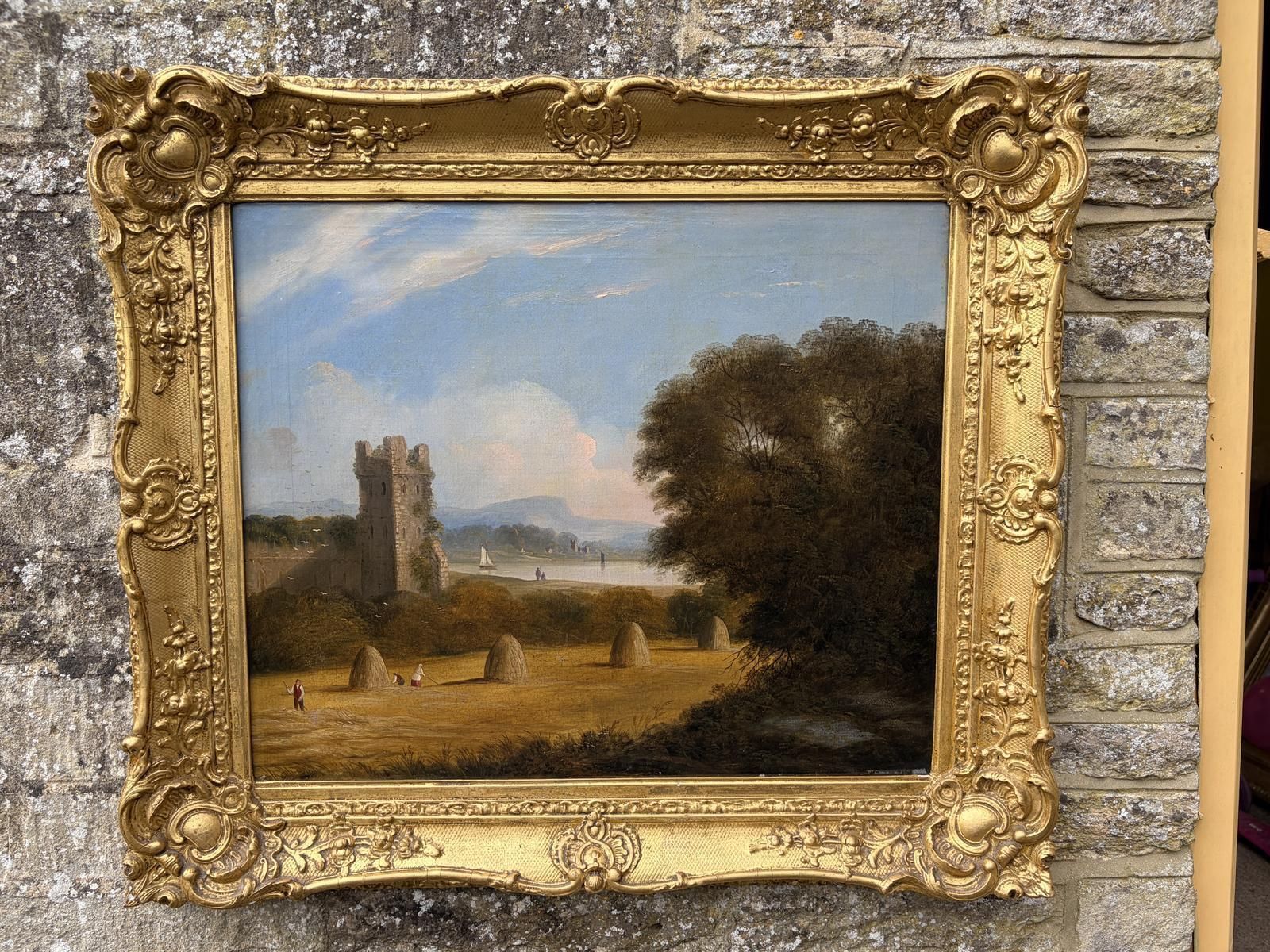 Fine Quality 18th Century Oil On Canvas Of Rural Scene photo furniture