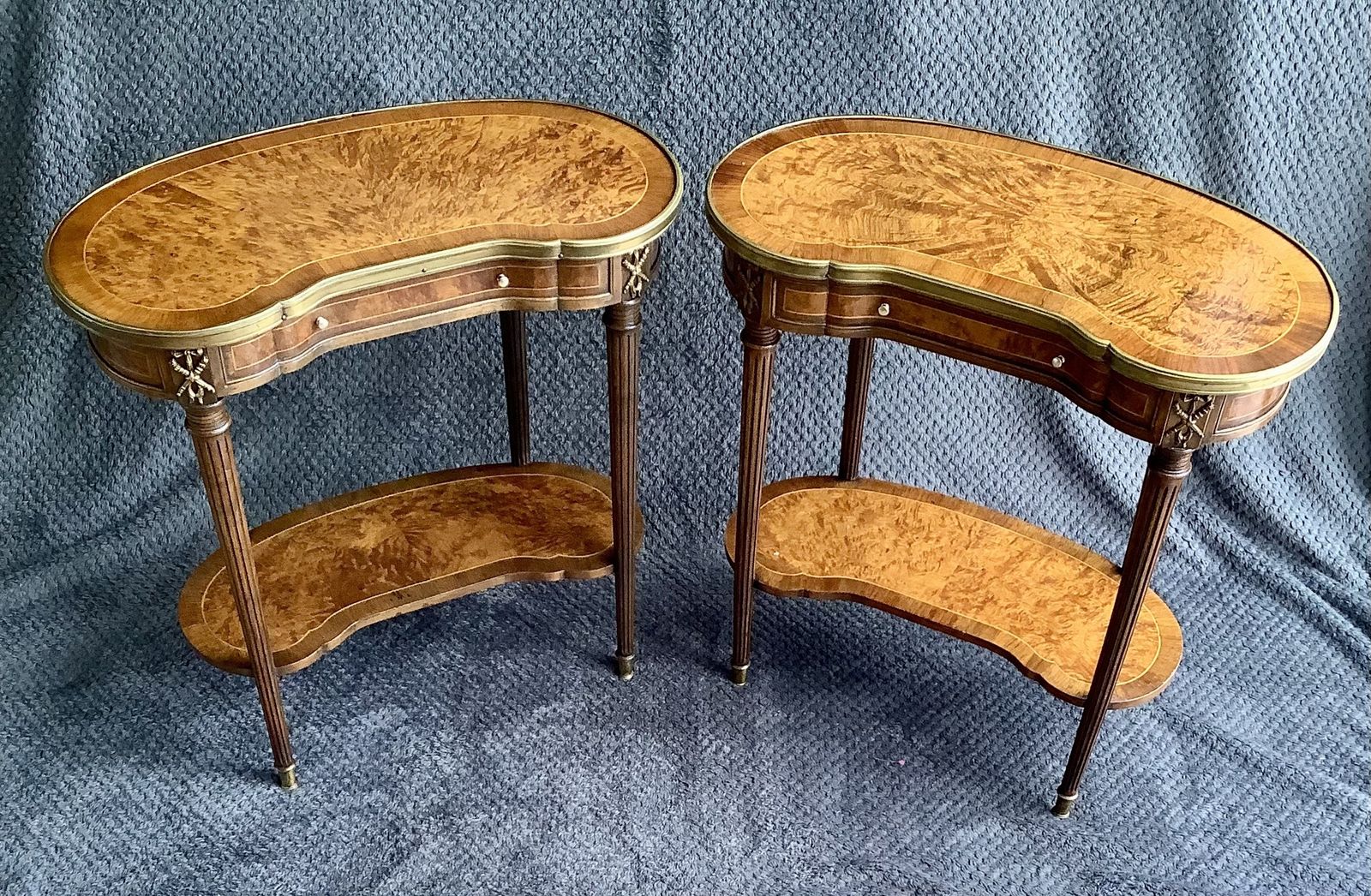 Furniture Pair Of Amboyna Bedside/Side Tables photo