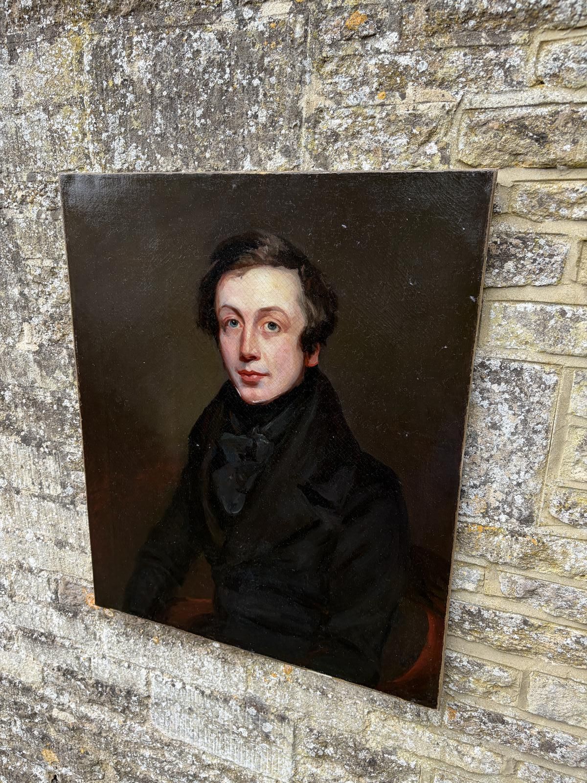 19th Century Oil On Canvas Portrait Of Gentleman photo buy