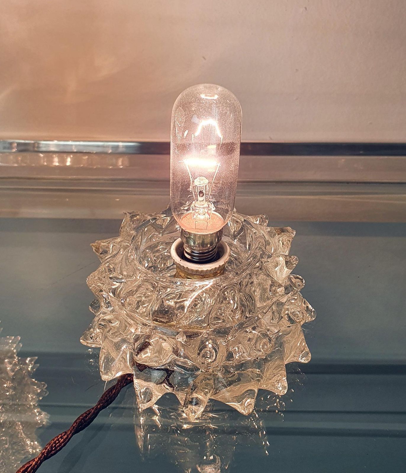 Barovier & Toso Rostrato Table Lamps, Murano Glass, Italy, 1940s photo vinterior