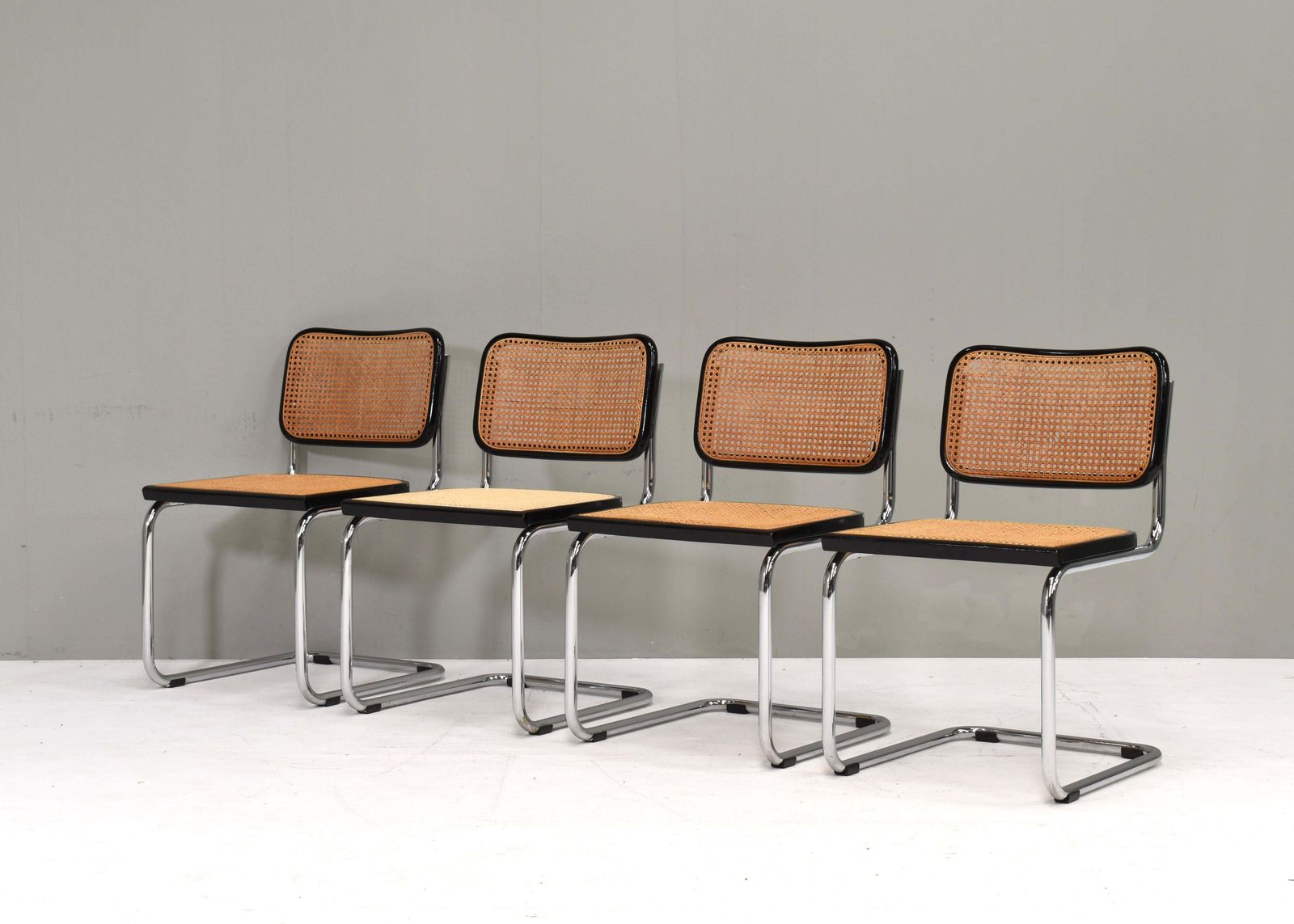 Set Of 4 Cesca Model B32 Chairs By Marcel Breuer – Italy, 1970 80's photo 2359.0