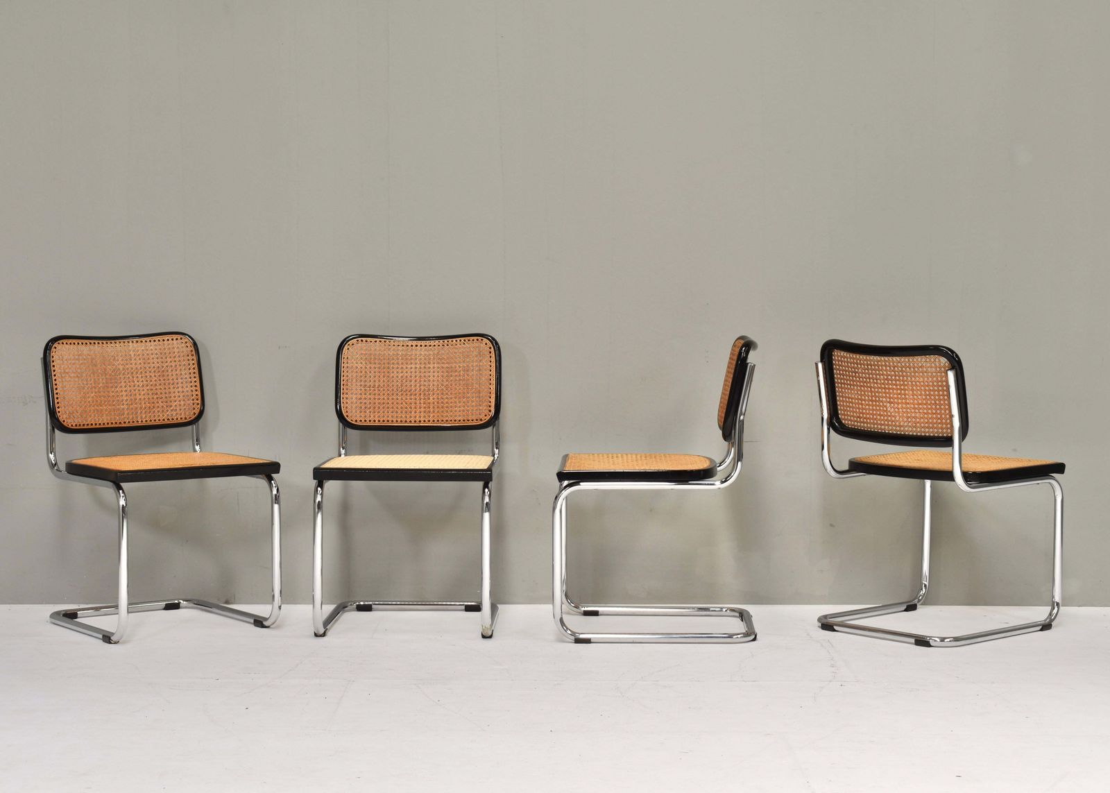 Set Of 4 Cesca Model B32 Chairs By Marcel Breuer – Italy, 1970 80's photo buy