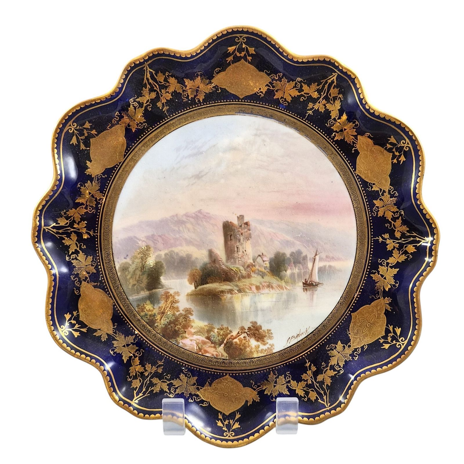 Victorian Aynsley Landscape Cabinet Plates By Joseph Birbeck, C.1888 photo 1100.0