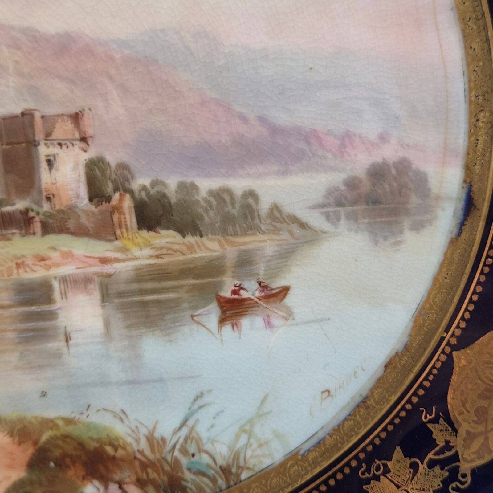 photo vinterior Victorian Aynsley Landscape Cabinet Plates By Joseph Birbeck, C.1888