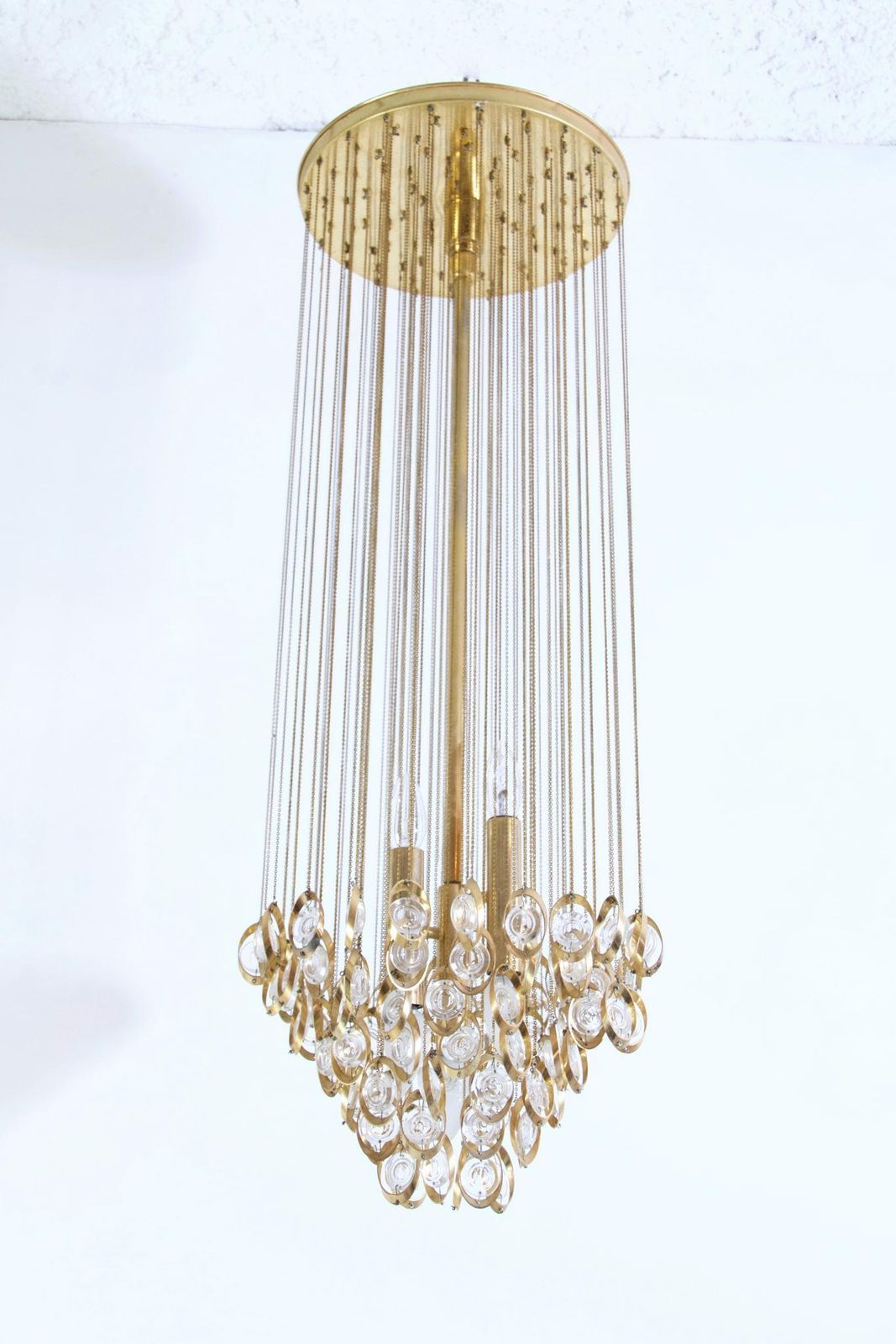 Extra Large Mid Century Modern Chandelier, Murano Glass, Italy, 1960s photo Lighting