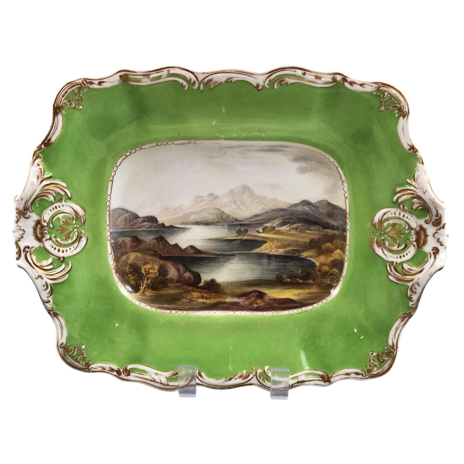Copeland & Garrett Apple Green Scottish Views Dishes, ca. 1833-1847 photo furniture