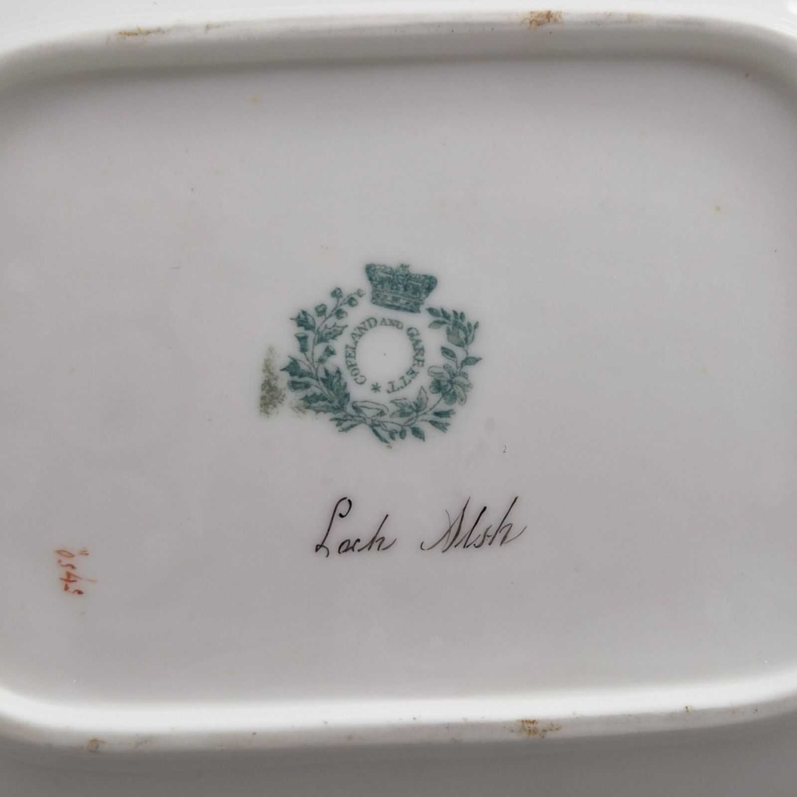 599.98 Copeland & Garrett Apple Green Scottish Views Dishes, ca. 1833-1847 photo