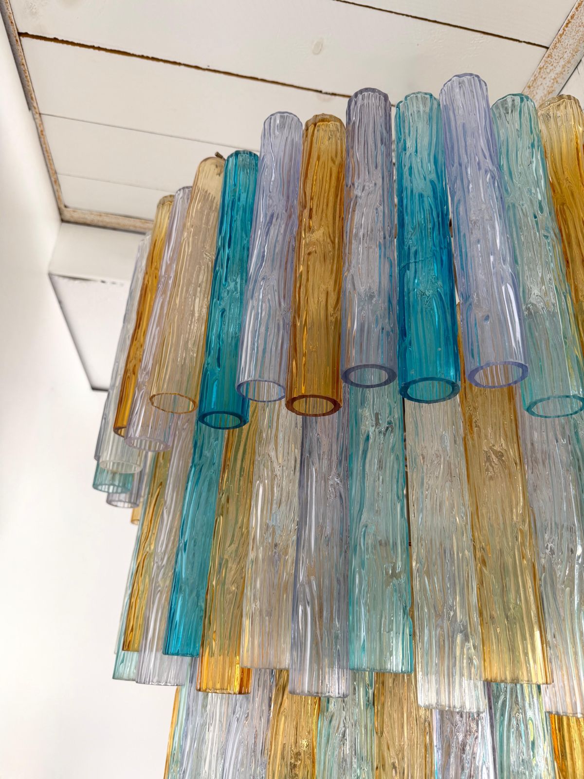 14267.0 Cascade Chandelier Tube Murano Glass By Venini, Italy, 1960s photo