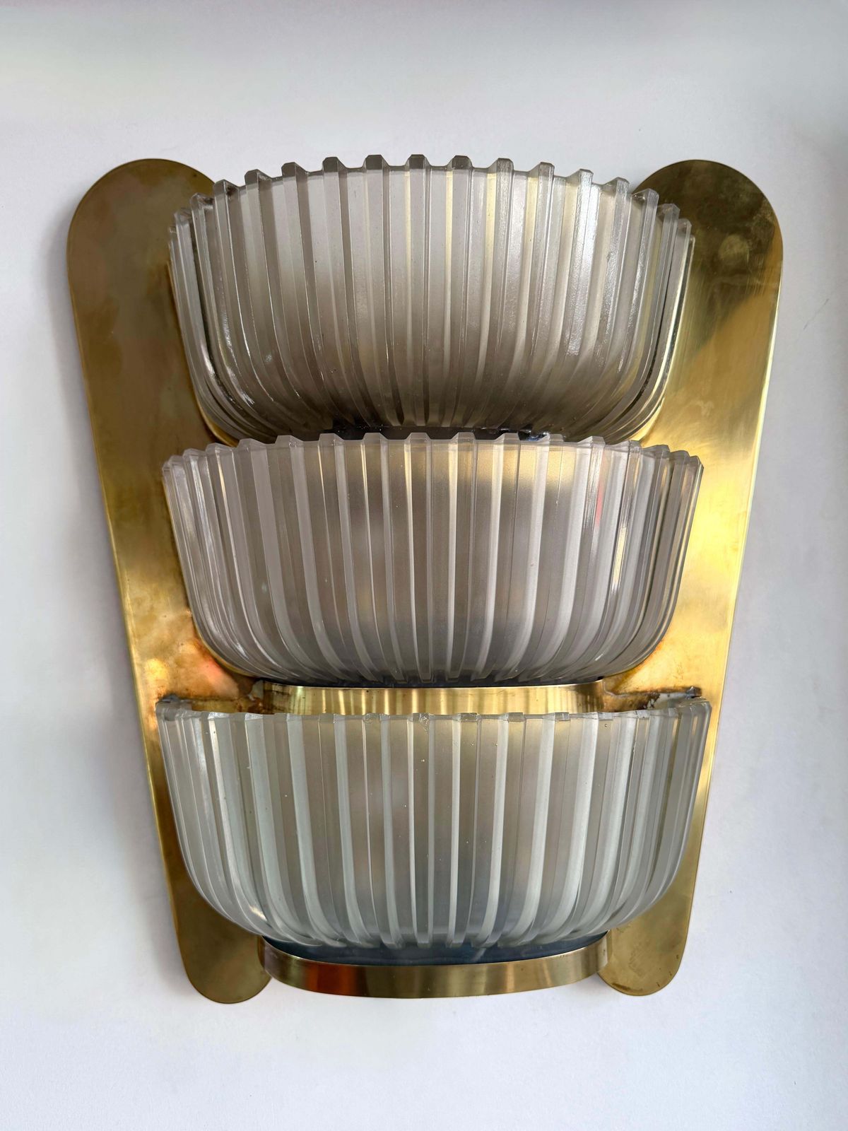 7177.0 Pair Of Sconces Brass And Glass By Seguso. Italy, 1940s photo