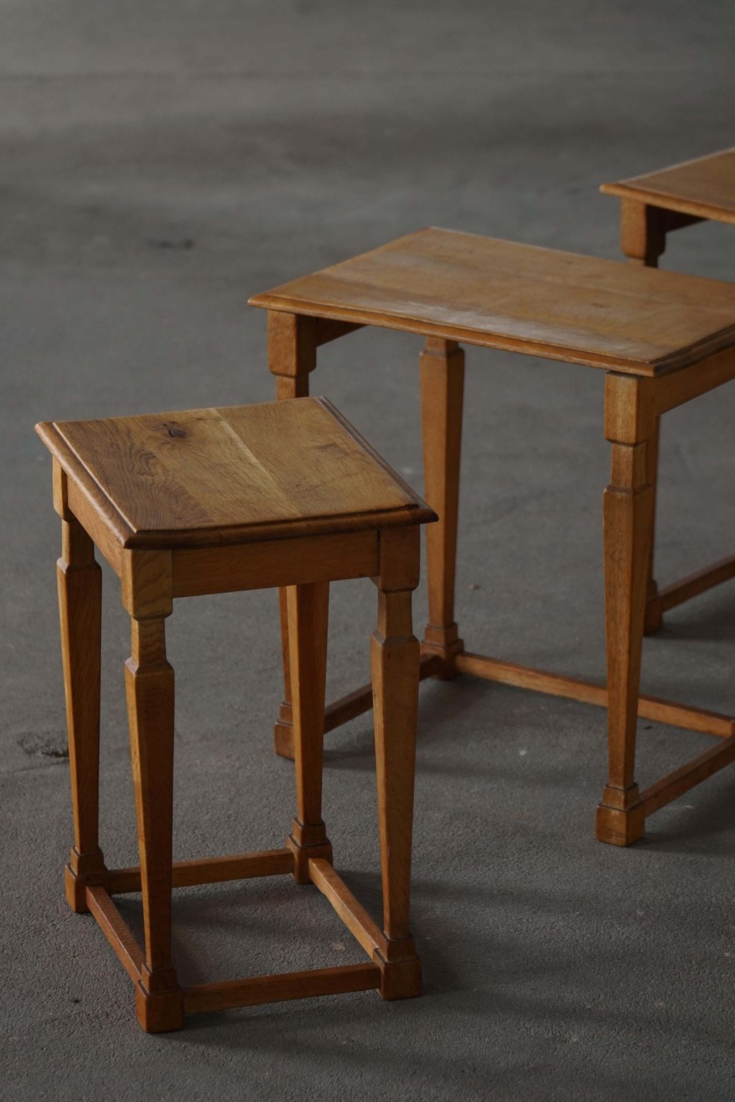 Set Of 3 Nesting Tables In Oak Made By A Danish Cabinetmaker, Mid Century, 1960s photo Furniture