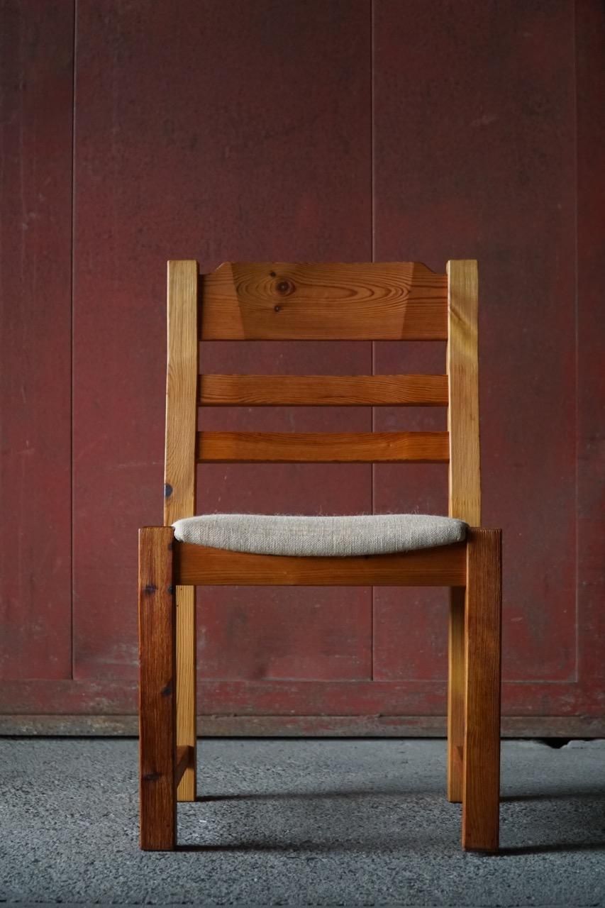 Set Of 6 Brutalist Chairs In Pine, Hans Jørgen Frydendal, Danish Modern, 1970s photo Furniture