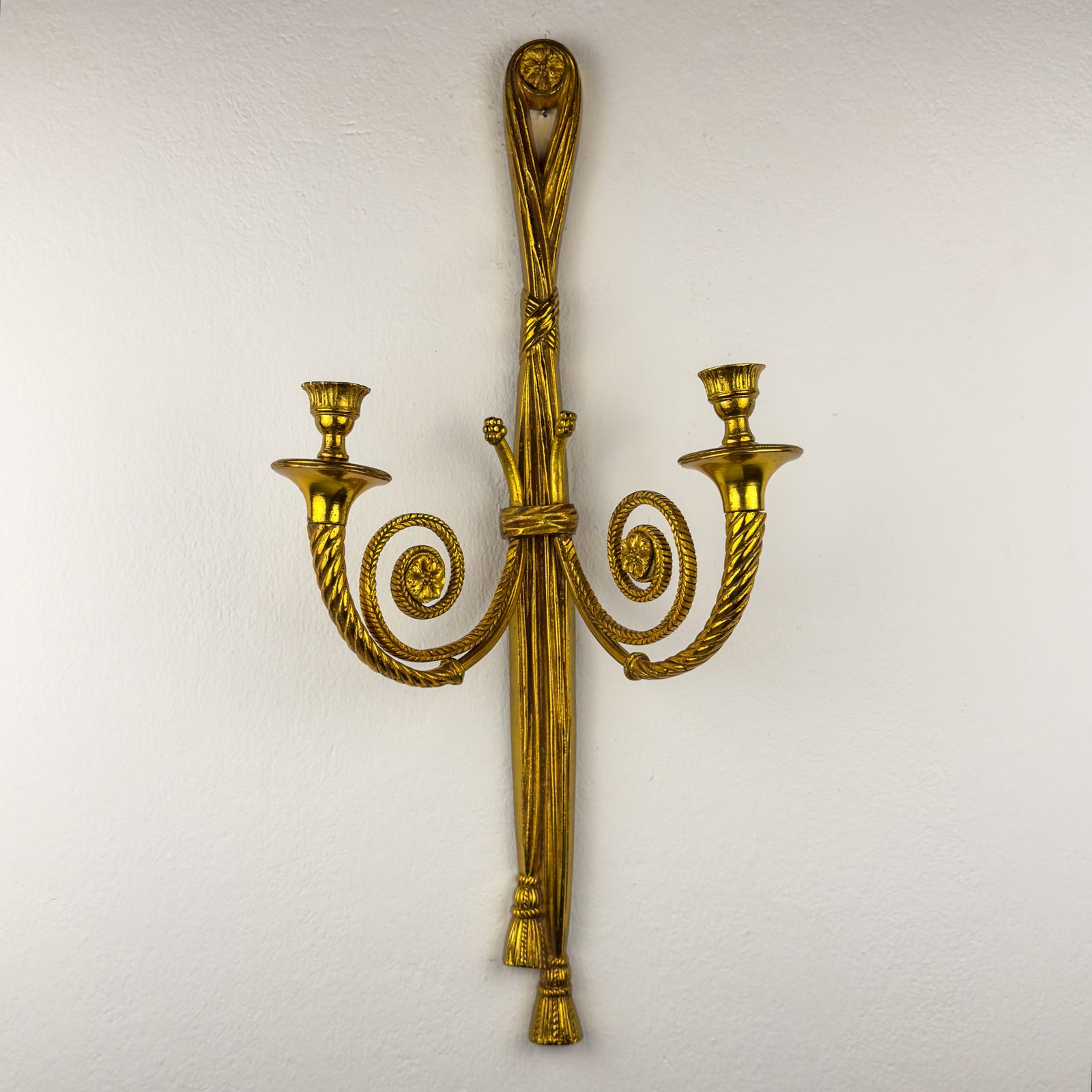 Grote bronzen wandkandelaar, Frankrijk, ca. jaren 1950