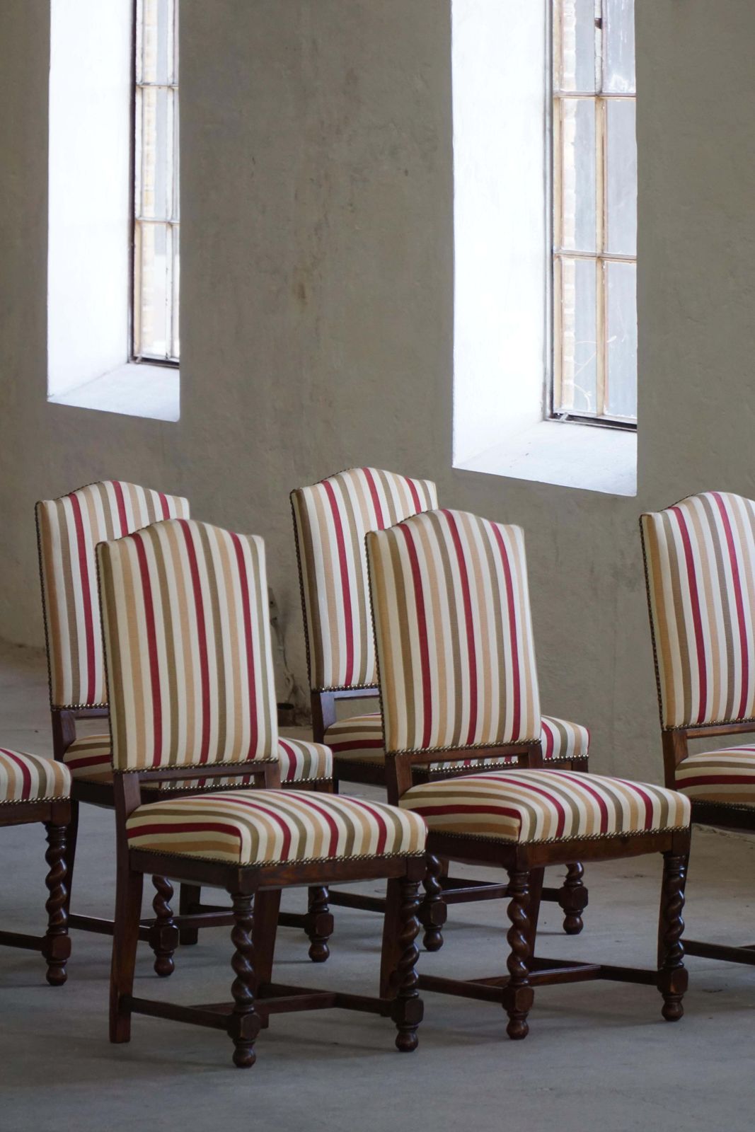 Set Of 6 Swedish Baroque Style Dining Chairs In Oak, Early 20th Century photo furniture