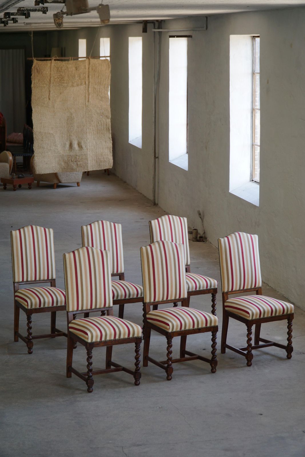 Set Of 6 Swedish Baroque Style Dining Chairs In Oak, Early 20th Century photo vinterior