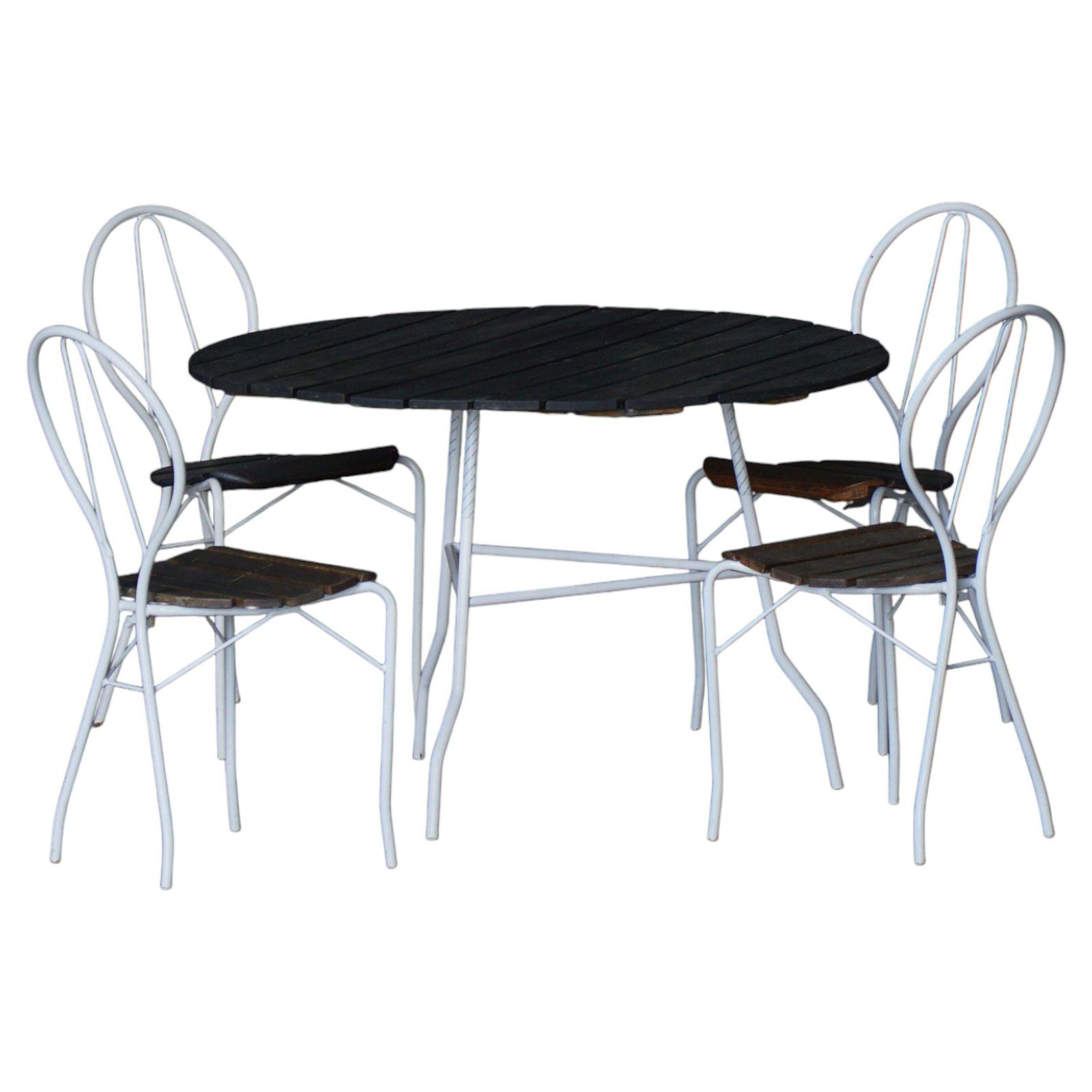 Vintage Tore Ahlsén "Pia" Garden Set, Table & 4 Chairs, Swedish Modern, 1990s