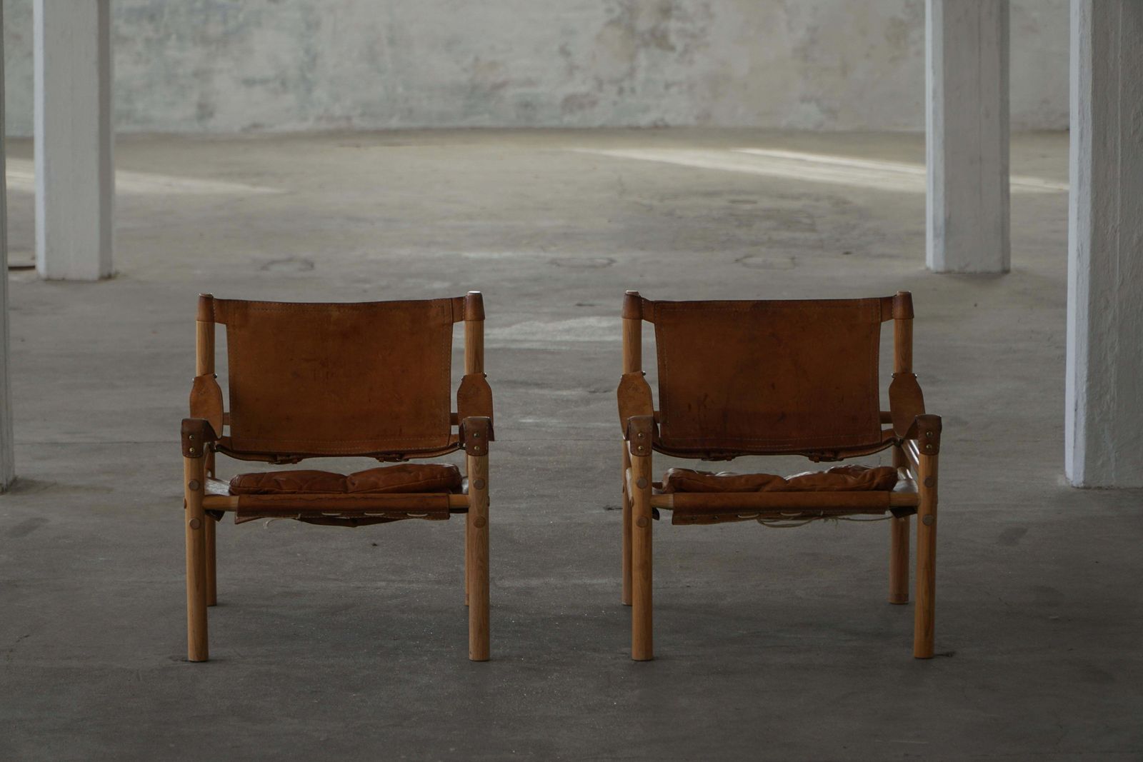 Furniture Arne Norell, Pair Of Sirocco Lounge Chairs, Leather & Ash, Ab Aneby, 1960s photo