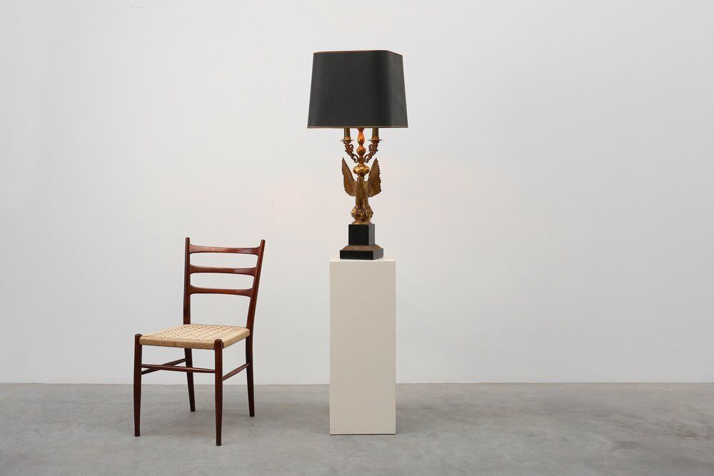 Hollywood Regency Lamp With Eagle By Deknudt, Belgium Ca. 1980 photo for sale