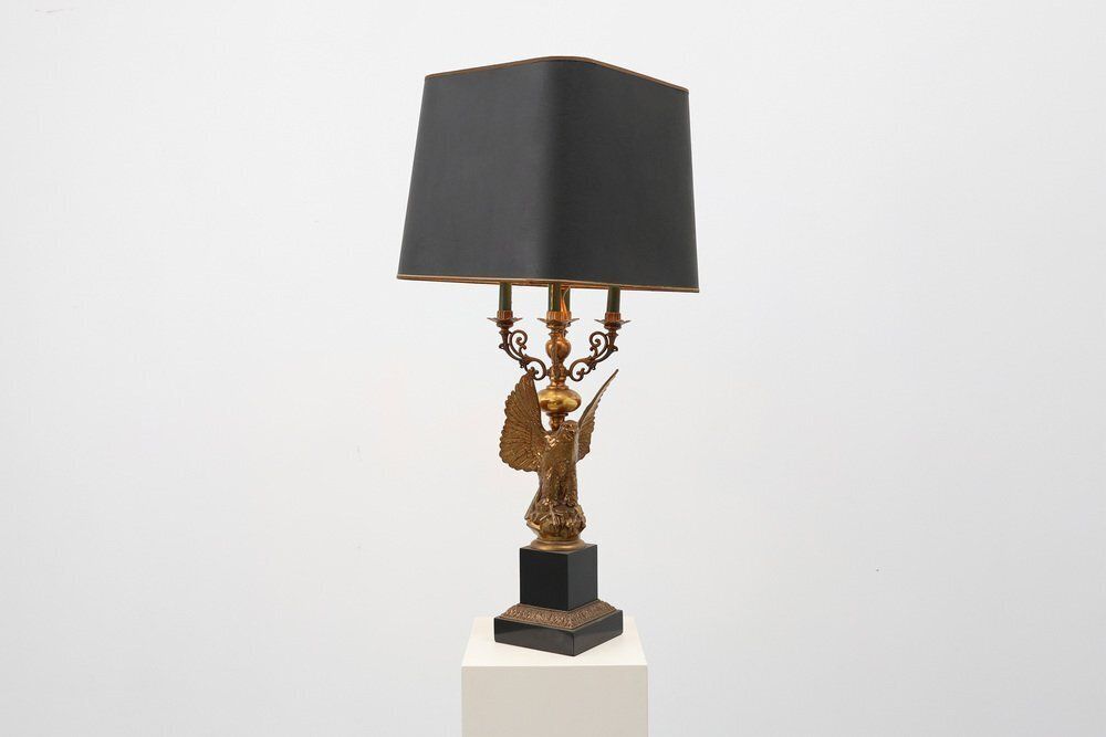 Hollywood Regency Lamp With Eagle By Deknudt, Belgium Ca. 1980 photo Lighting