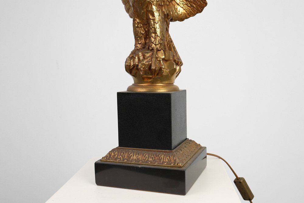 Hollywood Regency Lamp With Eagle By Deknudt, Belgium Ca. 1980 photo buy