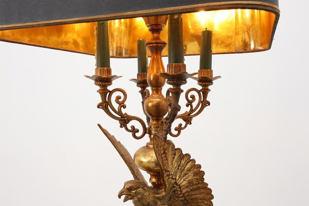 Hollywood Regency Lamp With Eagle By Deknudt, Belgium Ca. 1980 photo vintage