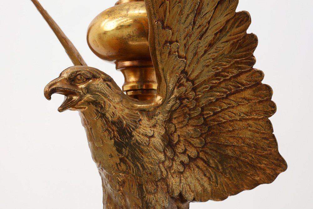 Lighting Hollywood Regency Lamp With Eagle By Deknudt, Belgium Ca. 1980 photo