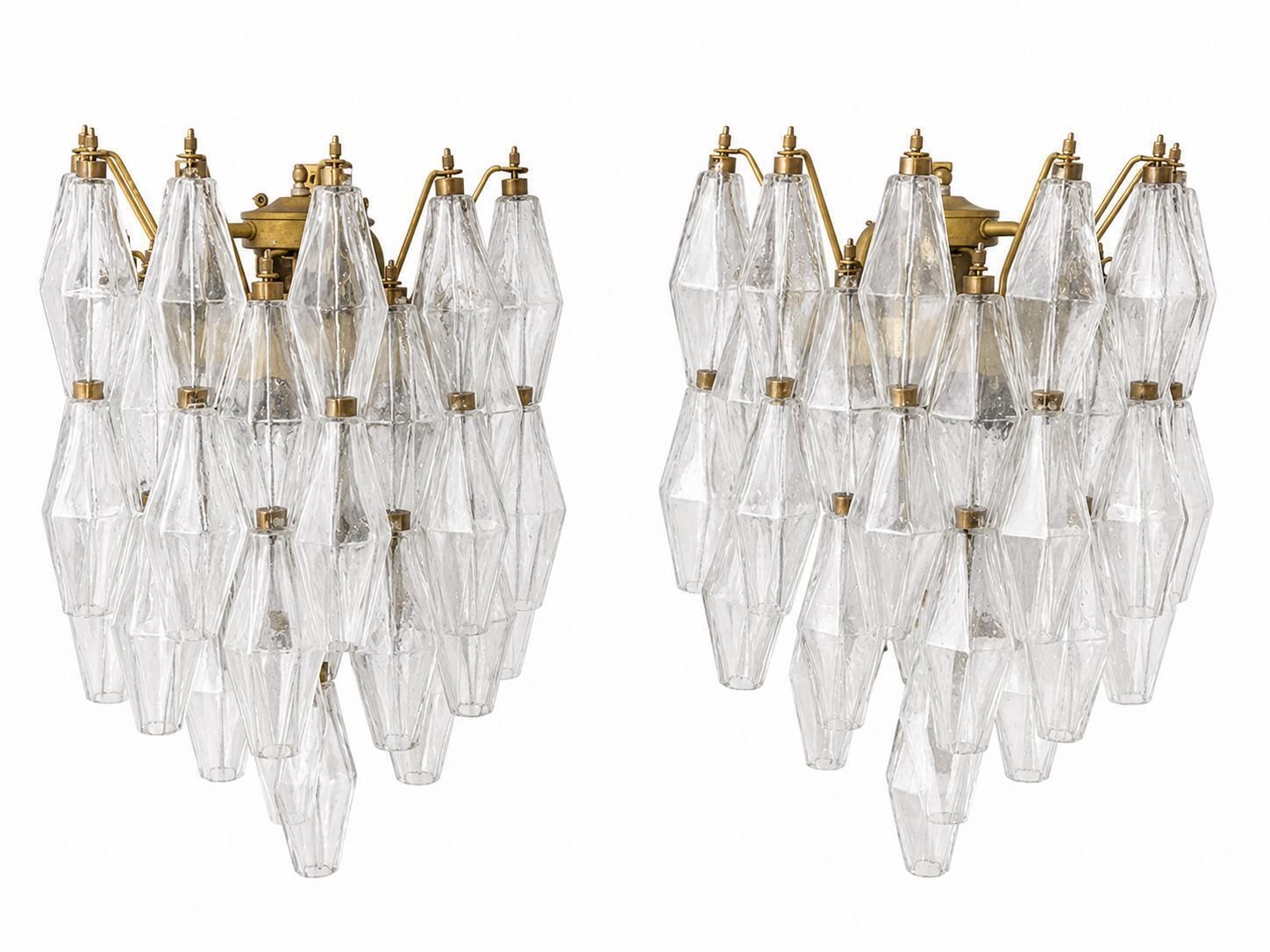 photo vintage Pair Italian Murano Sconces