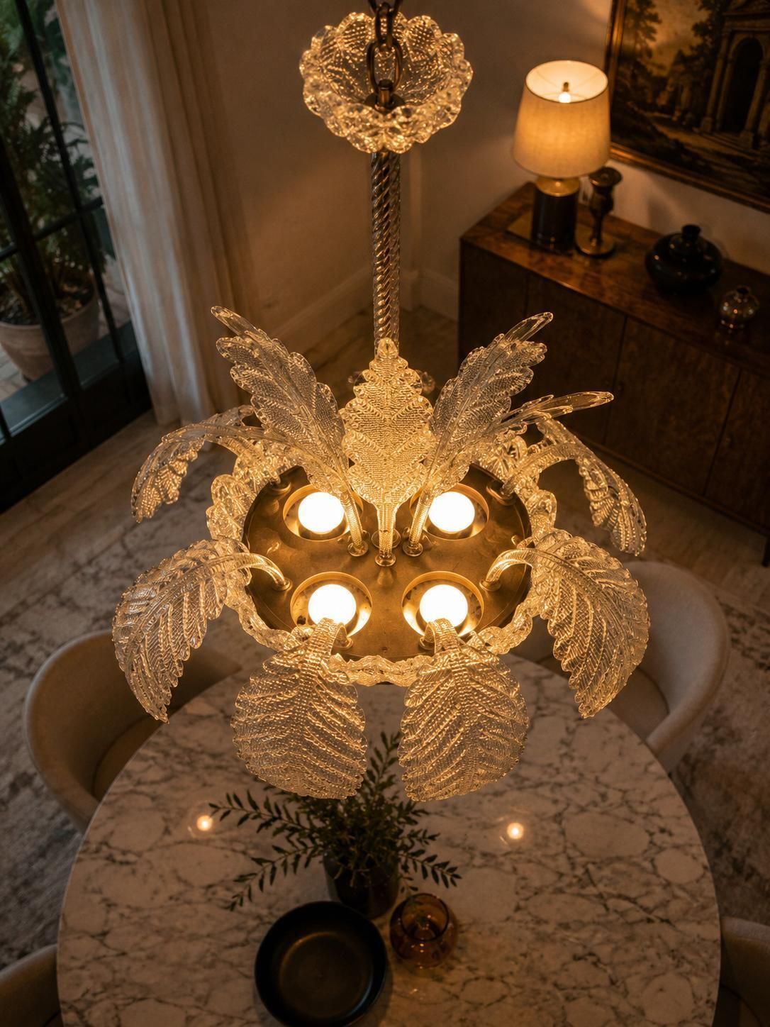 Lighting Murano Chandelier By Barovier, 1940s photo