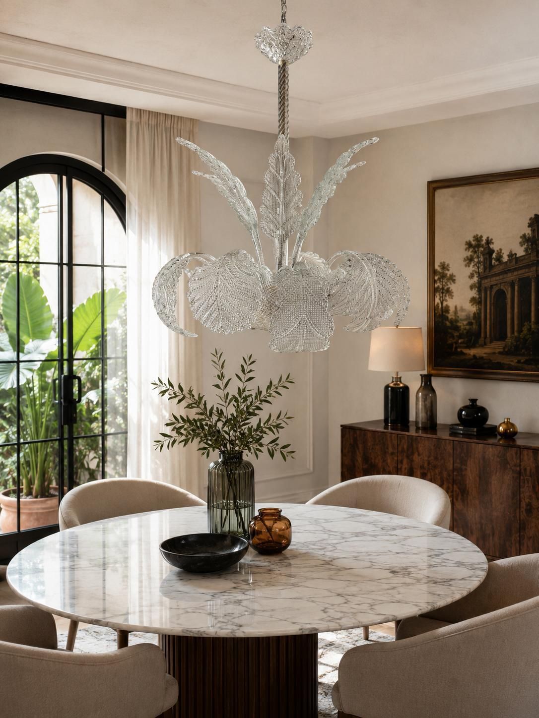 photo vinterior Murano Chandelier By Barovier, 1940s