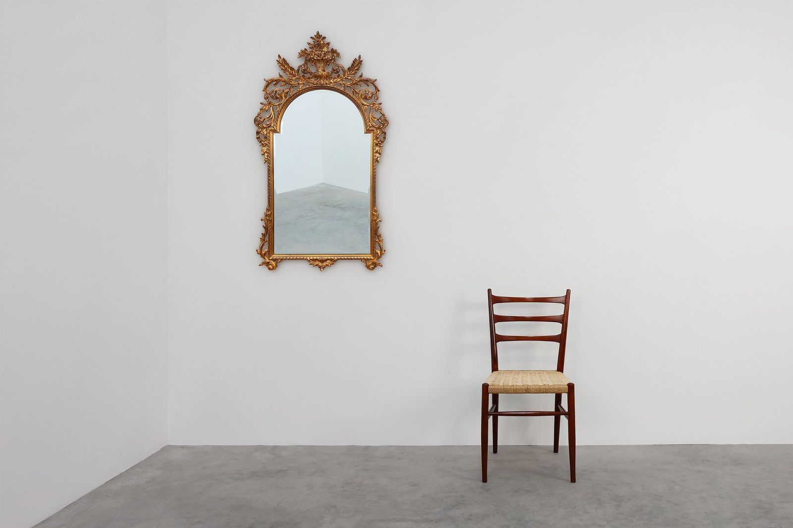 Large 20th Century Baroque Gilt Mirror By Deknudt, Belgium, 1960s photo furniture