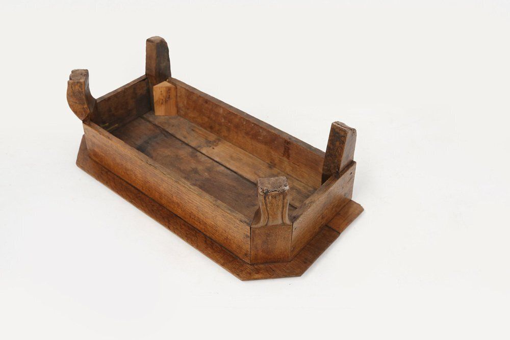 Furniture Rustic Low Church Stool In Oak, France, 1900 photo