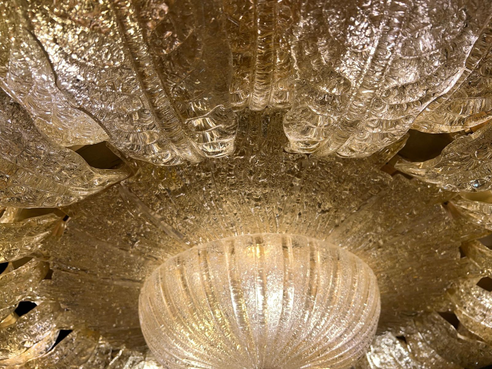 Monumental Gold Inclusion Ceiling Flush Mount By Barovier & Toso, Murano, 1980s photo buy