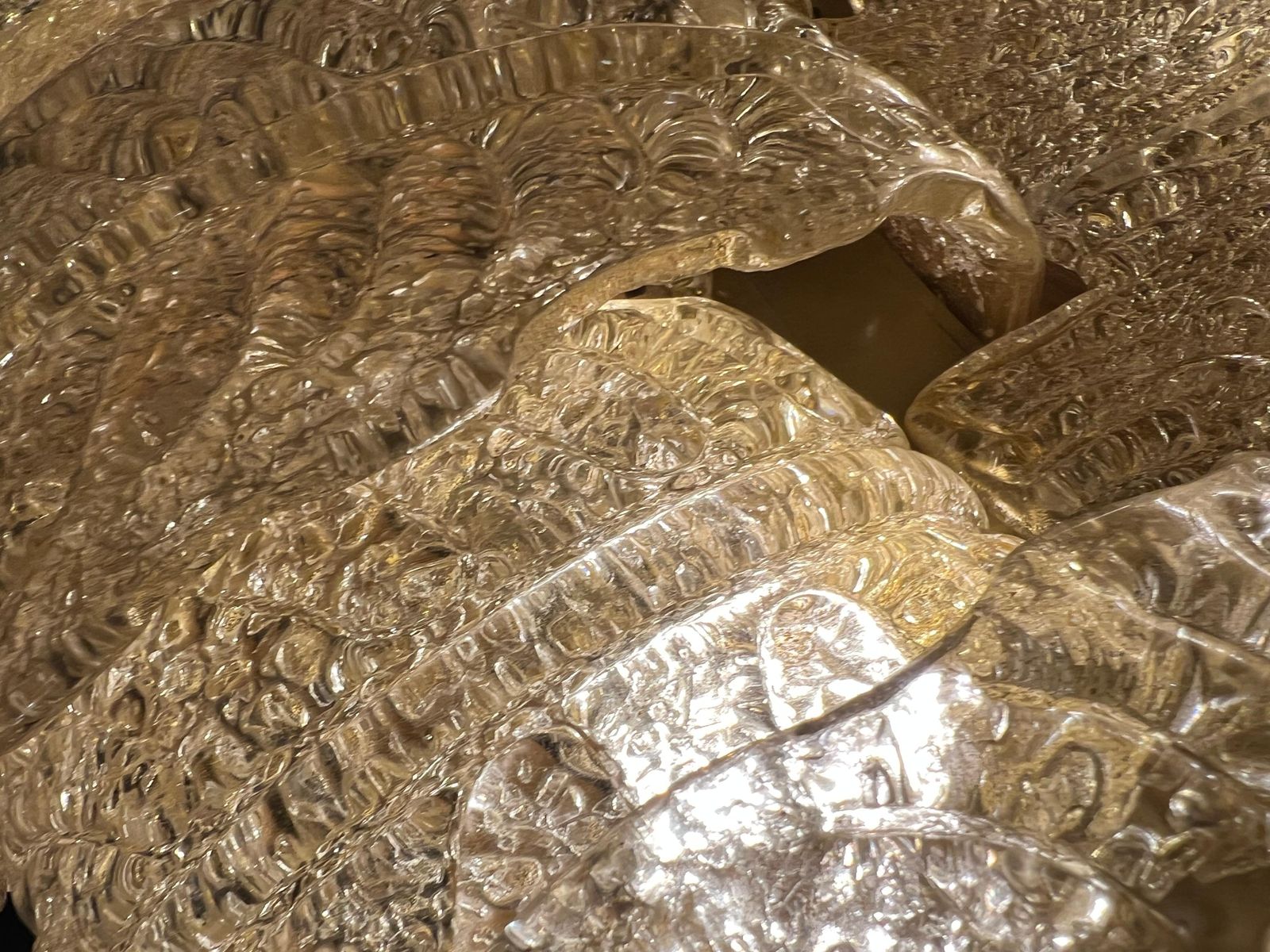 photo furniture Monumental Gold Inclusion Ceiling Flush Mount By Barovier & Toso, Murano, 1980s
